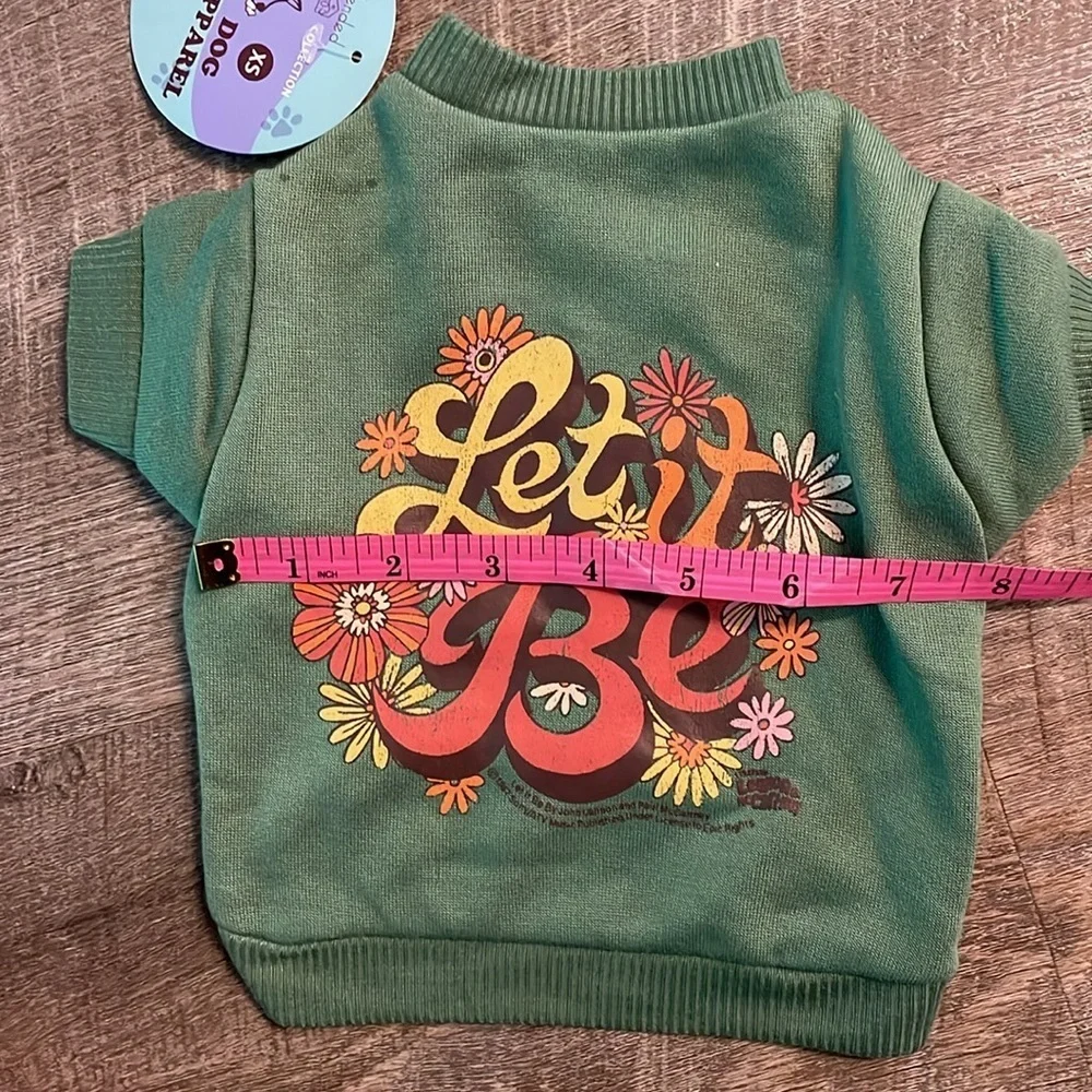 Blended Clothing Inc. Beatles Let It Be Boho Floral 60s Green Sweatshirt size XS